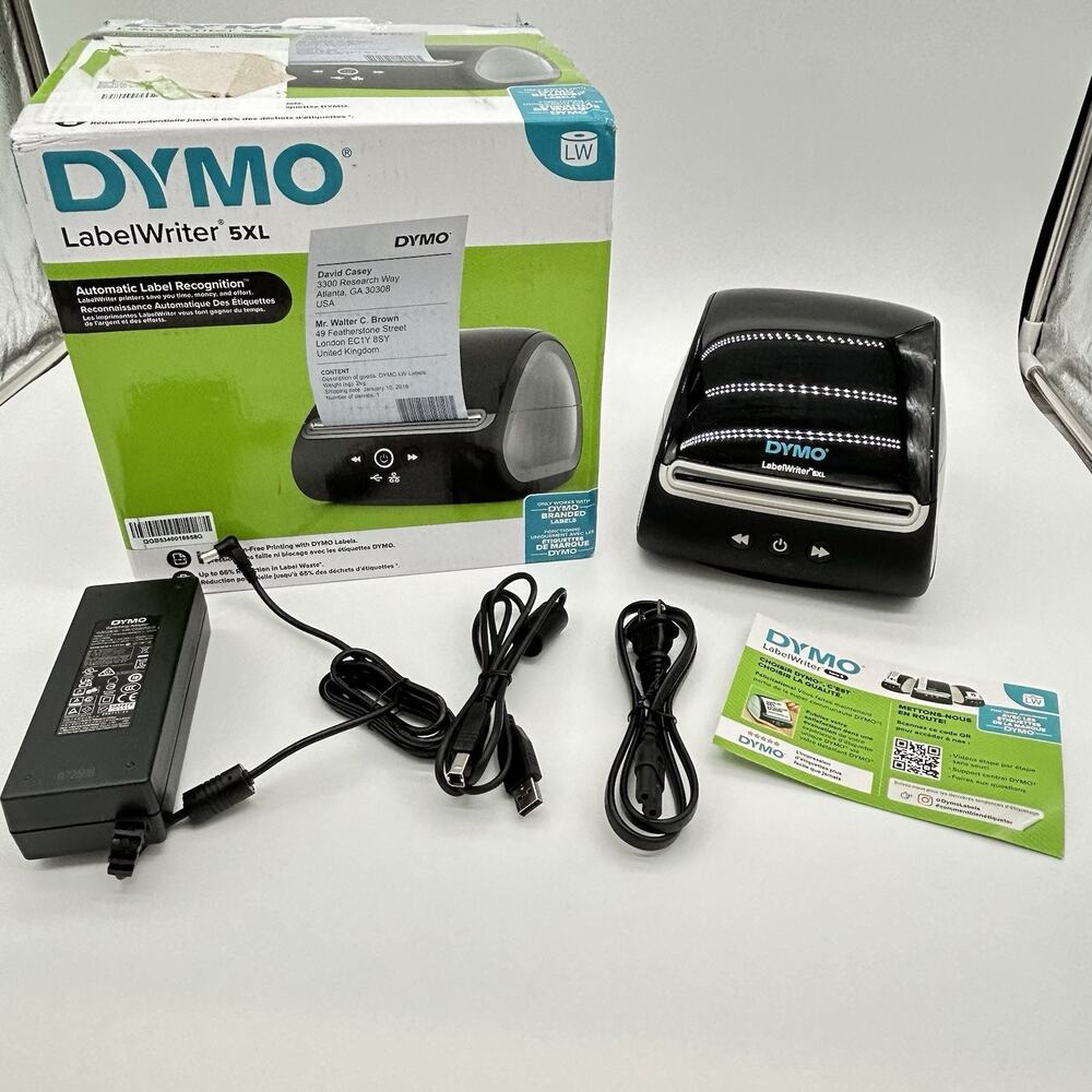 Dymo LabelWriter 5XL Direct Thermal Label 4x6 Printer USB Power Tested